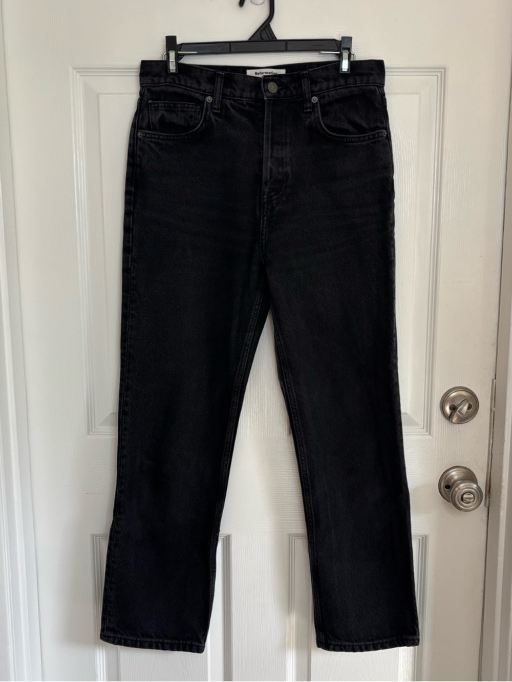 Reformation Black‎ Cynthia High Rise Straight Jeans Size 28